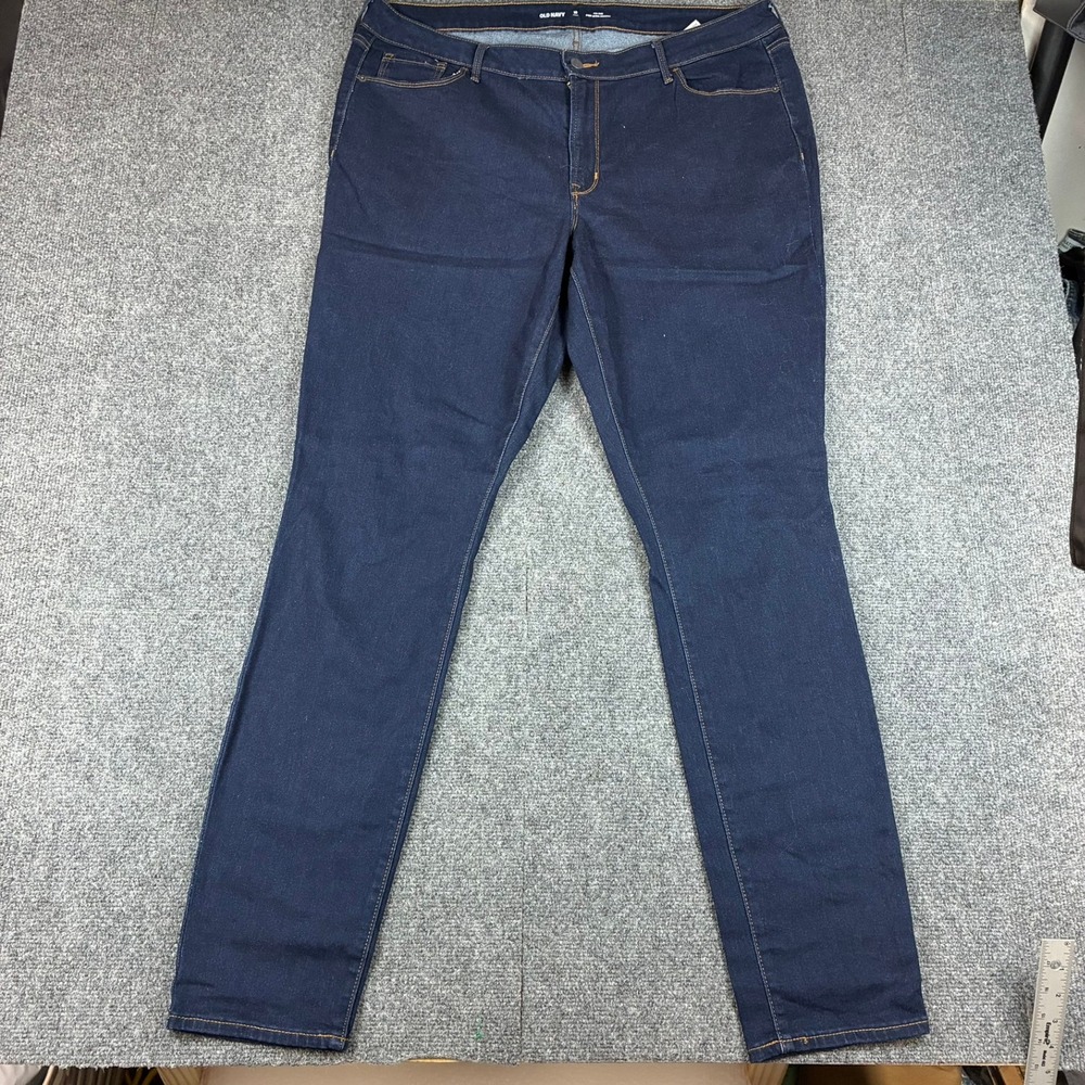Old Navy Pop Icon Skinny Jeans Womens 18 Tall Mid-Rise Dark Wash Denim Stretch